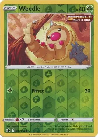 Chilling Reign Weedle #1/198 reverse holo